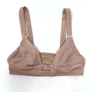 Vitamin A Bikini Top Womens XS Neutra Metallic Bralette Top Only Swim‎ Festival